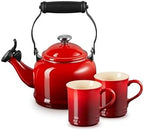 Le Creuset Demi Kettle (1.25 qt.) and 2 Mugs (14 oz. each), Cerise by Unknown