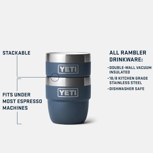 YETI Rambler 4 oz Stackable Cup, Stainless Steel, Vacuum Insulated Espresso/Coffee Cup, 2 Pack - Image 2