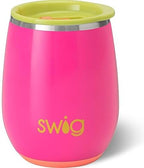 Swig Life 14oz Stemless Wine Cup, Insulated Wine Tumbler with Lid, Stainless Steel Travel Tumbler (Tutti Frutti) by SwigLife