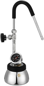 Steam Milk Frother Machine, Outdoor Steam Boiling Water Frothing Machine, 300 Ml Stainless Steel Kettle with 3-Hole Nozzle and Air Pressure Gauge, Adjustable Angle, Silver by Unknown