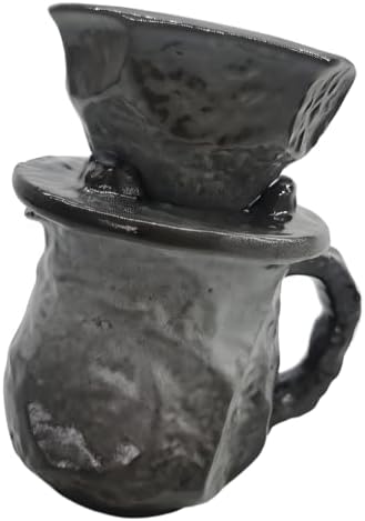 Textured Ceramic Coffee Set, Dripper Server for Morning Brewing, Vintage Glazed Look, Countertop Kitchen Display Manual Coffee Dripper Ceramic Brewer Glazed Server Countertop Brewing Set Hand Drip by Unknown
