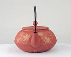 Iwachu 45649 Teapot Type 5 Maple Gold/Red Brown 0.65L Inner Enamel Nambu Ironware - Image 4