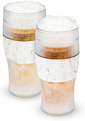 Host Freeze, Frozen Mugs, Freezable Pint Set, Beer Keep Your Drinks Cold, Double Walled Insulated Glasses, Tumbler for Iced Coffee, 16oz, Set of 2, Marble by HOST
