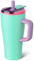 BrüMate Era Flip 20oz Kids Tumbler with Covered Flip Down Straw | 100% Leakproof Insulated Kids Cup | Made of Stainless Steel | Cup Holder Friendly | 20oz (Stardust) by Br%C3%BCMate