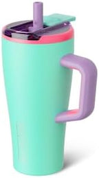 BrüMate Era Flip 20oz Kids Tumbler with Covered Flip Down Straw | 100% Leakproof Insulated Kids Cup | Made of Stainless Steel | Cup Holder Friendly | 20oz (Stardust) by Br%C3%BCMate