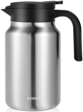 Insulated Coffee Carafe, 51 oz, Keeps Hot for 12H, Silver by WYHVAND
