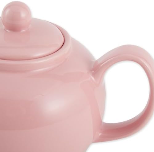 RSVP International Stoneware Teapot Collection, Microwave and Dishwasher Safe, 42 oz, Pink - Image 2