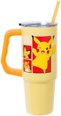 Silver Buffalo Pokemon Pikachu Evolution Stainless Steel Tumbler, 30oz - Image 2
