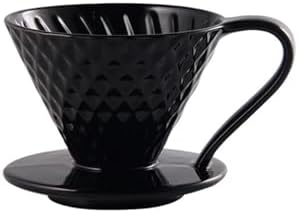 Ceramic V-Shaped Conical Coffee Filter Cup For Pour Over Smooth And Easy To Clean Drip(Black,Serves 1-2) by Unknown