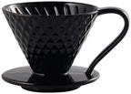 Ceramic V-Shaped Conical Coffee Filter Cup For Pour Over Smooth And Easy To Clean Drip(Black,Serves 1-2) by Unknown