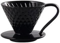 Ceramic V-Shaped Conical Coffee Filter Cup For Pour Over Smooth And Easy To Clean Drip(Black,Serves 1-2) by Unknown