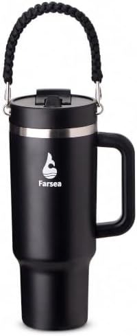 Farsea 40oz Insulated Stainless Steel Travel Tumbler with Handle & Straw by Farsea