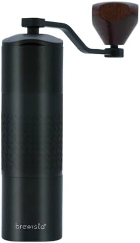 Brewista Artisan Meteor Manual Coffee Grinder, Stainless Steel Conical Burr Grinder with 18 Adjustable Settings, Portable Espresso, Moka Pot Coffee Bean Grinder, Detachable Handle, 25-30g Capacity by Brewista