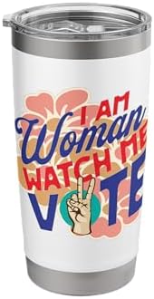I Am Woman Watch Me Vote - Feminist Voting Stainless Steel Insulated Tumbler by Unknown