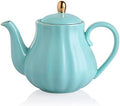 Sweejar Royal Teapot, Ceramic Tea Pot with Removable Stainless Steel Infuser, Blooming & Loose Leaf Teapot - 28 Ounce(Turquoise) by Sweejarco1949