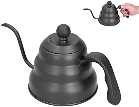 Pwshymi Stainless Steel Gooseneck Kettle, PTFE Coffee Pot with Ergonomic Handle and 3 Layer Composite Base, for Gas Electric Induction Stove Pour Over Coffee Maker (1L) - Image 3
