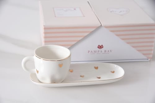Pampa Bay Heart To Heart Set of 2 Espresso Cups & Saucers - Image 4