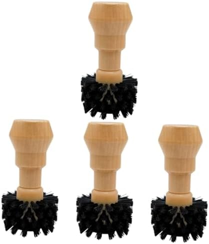 MAGICLULU 4pcs Coffee Maker Cleaner Brush Espresso Machine Cleaning Brush Wooden Handle Tool Machine Cleaner by MAGICLULU