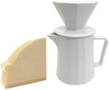 Pour Over Coffee Maker, Ceramic Coffee Dripper with Pot Set,White by shlpchyub