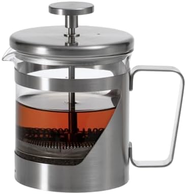 HARIO THSV-2-HSV Hairline Silver Pressed Coffee, Heat Resistant Glass, Stainless Steel, Practical Capacity, 10.1 fl oz (300 ml) by Hario