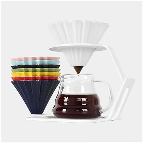 Ceramic Coffee Filter Cup Handmade Origami Flower Shape Funnel Drip Cafe Cake Home Barista Accessories Tools(Black) - Image 5