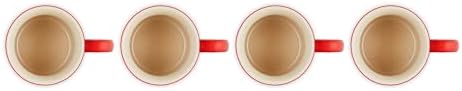 Le Creuset Stoneware Vancouver Mug, Set of 4, 14 oz. each, Cerise - Image 4