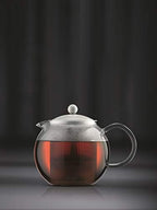 Bodum Assam Tea Press with Glass Handle and Coloured Plastic Lid, 1 L (34 oz) - Off White - Image 2