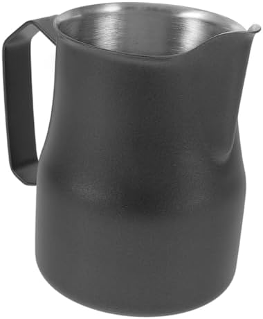 HOMSFOU 5pcs Stainless Steel Frother Pitcher Capacity Latte Art Tool Espresso Steamer for Coffee Creamer Cup Embossed Design for Precise Pouring - Image 5