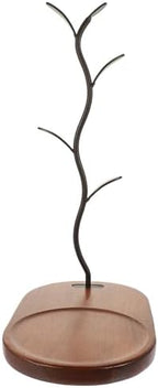 Vintage Four Arm Coffee Mug Hanging Rack with Wooden Base by YARNOW