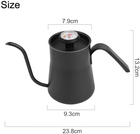 FABULETTA Stainless Steel For Pour Over for kettle with Gooseneck Spout and Built-in Thermometer for Coffee Drip Brewing, 550ml Capacity, Kitchen Tea for kettle - Image 3