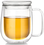 Double Wall Glass Coffee Cup, Insulated Tea, Café, Milk Mug (2-piece pack) (250ml, Lavender) - Image 3