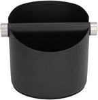 Stainless Steel Coffee Grounds Bucket with Rubber Base, Coffee Knock Box for Espresso Machines, Compact Dump Bin for Home, Cafes, Restaurants and Bars (Black large size (FC-05-2)) by Unknown