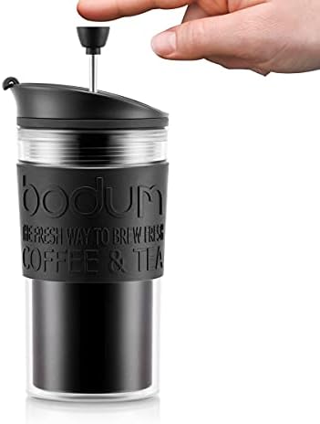 Bodum Insulated 11102-01s Piston Cup with Hinged Lid, 0.35 Litre, Black, Transparent, Plastic, 8.9 cm - Image 5