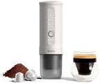 OutIn Nano Portable Electric Espresso Machine with LattoGo Milk Frother Handheld, Pearl White & Starburst Silver - Image 2