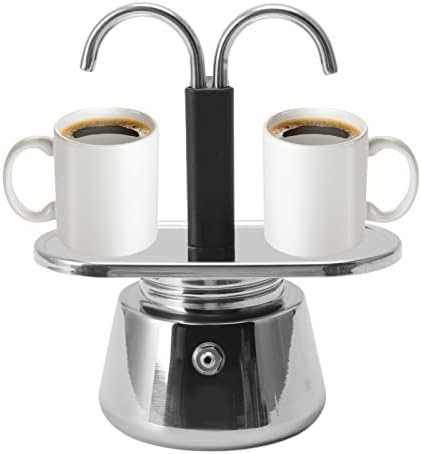 GOWENIC 2 Cup Stovetop Espresso Maker, Pot Classic Italian Coffee Maker Espresso Maker Stovetop, 100ML Double Stainless Steel, DIY Conduit Coffee Pot by GOWENIC