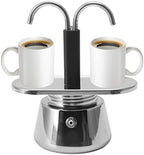 GOWENIC 2 Cup Stovetop Espresso Maker, Pot Classic Italian Coffee Maker Espresso Maker Stovetop, 100ML Double Stainless Steel, DIY Conduit Coffee Pot by GOWENIC