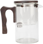 Glass Teapot with Strainer, Wood Handle, Heatproof Loose Leaf - Image 5