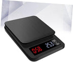 Electronic Coffee Scale with Timer Multifunction Digital Kitchen Food Scale for Cooking Baking Weighing Precise Sensors USB Powered Capacity Black - Image 2