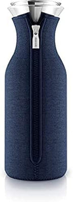 EVA SOLO Fridge Carafe | Scandinavian Design | 1 Litre | Borosilicate Glass, Stainless Steel, Silicone | Dishwasher Safe | 100% Drip - Nordic Blue Woven 1.0 Litre by EvaSolo