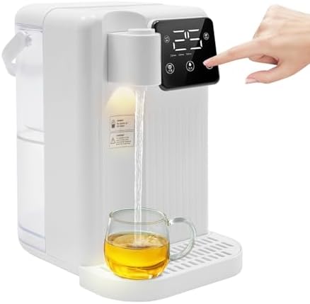 Instant Hot Water Dispenser 3L Desktop Instant Hot Water Dispenser Touch Screen Countertop Water Filter Heating Temperature 77-210.2℉ W/Water Filter Water Tank Drip Tray 1700W (White) by Unknown
