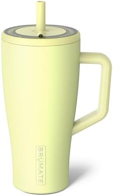 BrüMate Era 30 oz Tumbler with Handle & Straw | 100% Leakproof Insulated Water Bottle Tumbler with Lid & Flexible SoftSip Straw | Made of Stainless Steel | Cup Holder Friendly | 30oz (Prickly Pear) by Br%C3%BCMate