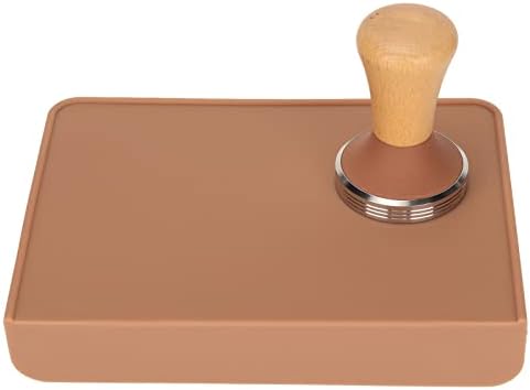 Aramox Coffee Tamping Mat with Coffee Tamper Silicone and Beech Wood Tamping Pad Set 8.5 X 6.0 X 1.5 in Thick Corner Edge Flat Base for Home Office Cafe Use (51mm / 2.01in Tamper) - Image 6