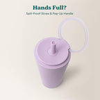 REDUCE Halo 32 oz Stainless Steel Vacuum Insulated Tumbler - Spill Proof Travel Mug with Flip Handle Lid - Keeps Drinks Cold for 32 Hrs - Dishwasher Safe - Cupholder Friendly - Lilac Bud - Image 5