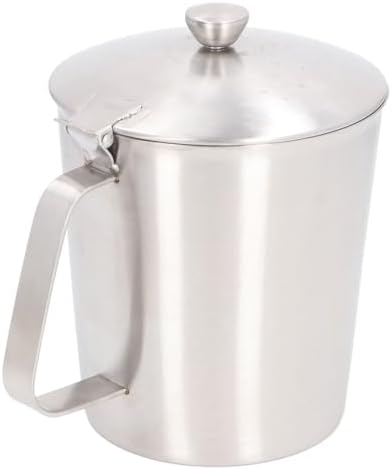 304 Stainless Steel Measuring Cup with Lid, Milk Frothing Pitcher for Art, Large Capacity Coffee Milk Cup with Markings, Steaming Pitcher for Home and Use - Image 7