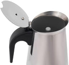 6 Cups Electric Stovetop Espresso Maker Moka Pot,Stainless Steel Coffee Maker, Temp Adjustable Stove Top Coffee Pot for Classic Italian and Cuban Café Brewing, Cafetera(300ml) - Image 4