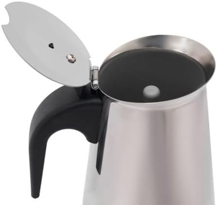 6 Cups Electric Stovetop Espresso Maker Moka Pot,Stainless Steel Coffee Maker, Temp Adjustable Stove Top Coffee Pot for Classic Italian and Cuban Café Brewing, Cafetera(300ml) - Image 4