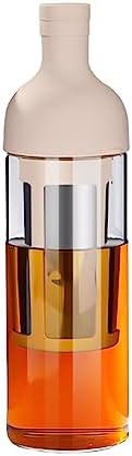 CANDeal 32oz Portable Glass Cold Brew Coffee Maker, Glass Coffee Fruit Tea Tumbler with Double Layer Filter & Lids, Iced Coffee Cups for Office (Pink) by CANDeal