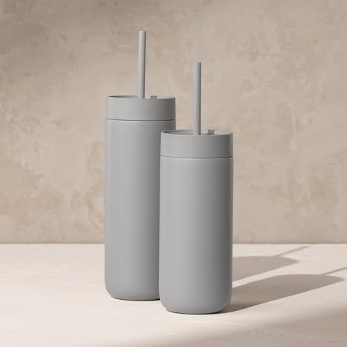 Fellow Carter Cold 20 oz Ceramic Lined Coffee Tumbler with Straw Lid - Image 6