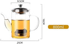 LJYT Glass Teapot Stovetop Safe Glass Teapot with Removable Infuser Stovetop Safe Glass Tea Kettle,Tea Pot for Loose Leaf Tea,for Tea Maker for Home Office (Color : C, Size : 800ML) - Image 3