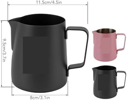 380ml Milk Steaming Frothing Pitcher Stainless Steel Non-Stick Jug Pull Flower Cup Perfect(8-24W 2pcs) - Image 4